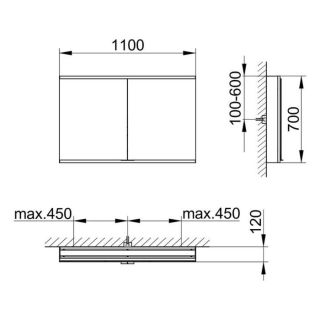 Зеркальный шкаф Keuco Royal Modular 800211110000200 110 см