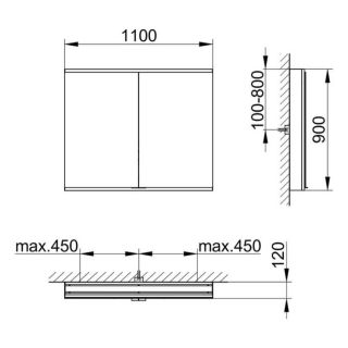 Зеркальный шкаф Keuco Royal Modular 800211111000000 110 см