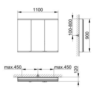 Зеркальный шкаф Keuco Royal Modular 800301121100000 120 см