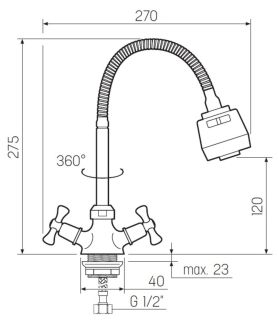 Смеситель для кухни РМС SL138-279F хром