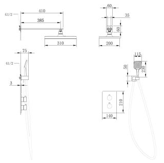 Душевая система ABBER Weiss Insel AF8051W с термостатом белый