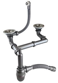 Сифон Bettoserb 125335 для мойки на 2 чаши 3 1/2"