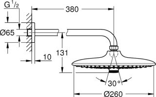 Верхний душ GROHE Euphoria SmartControl 26459000 хром