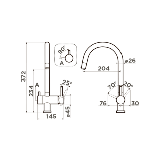 Смеситель для кухни Omoikiri Yamada-BE ваниль/хром