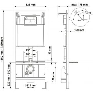 Комплект Berges 4в1 042452: инсталляция NOVUM кнопка L1 белая унитаз Strati Rimless сиденье Strati Slim SO