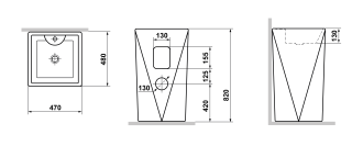 Раковина напольная Laguraty 2050 W 47x82см белый