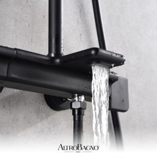 Душевая система с термостатом AltroBagno Lamberto 030417 NeOp черный матовый