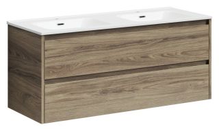 Подвесная тумба под двойную раковину Sancos Libra LB120-2ECH 120см дуб чарльстон