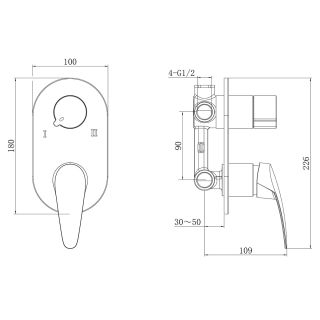 Встраиваемый смеситель для душа Lemark Linara LM0427C хром