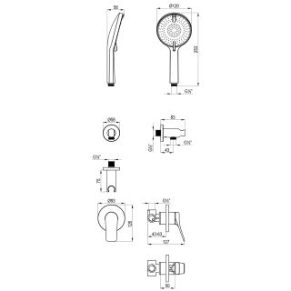 Встраиваемый смеситель для душа Lemark Ortus LM11335C хром