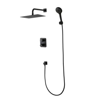 Душевой комплект Lemark Bronx LM3749BL с термостатом чёрный