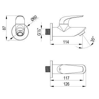 Кран для бани Lemark Project LM4690GM графит