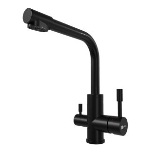 Смеситель для кухни Lemark Expert LM5061BL с подключением к фильтру с питьевой водой чёрный матовый