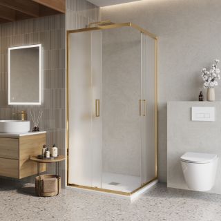 Душевой уголок BelBagno LUCE-A-2-90-P-ORO золото