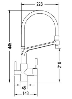 Смеситель для кухни Rose R658H чёрный матовый