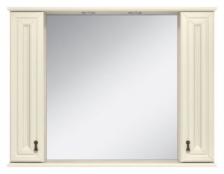 Зеркальный шкаф с подсветкой Misty Лувр 105см слоновая кость