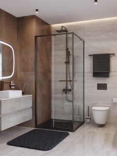 Душевой уголок CEZARES LUX-A-FS-1-90-C-GM Оружейная сталь