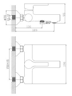 Смеситель для ванны Haiba HB60652 хром