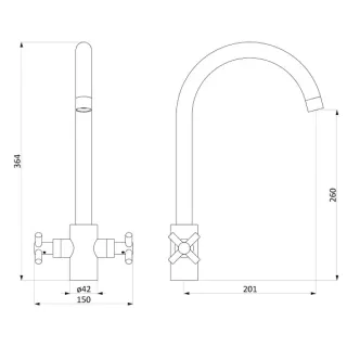 Смеситель для кухни Damixa Neo Classic 270000000 высокий  графит