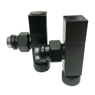 Вентиль запорный угловой Luxon LX 855SCH0504ЧМ  3/4"х1/2" г/ш  хромированный для п/с Квадратный (ЧЕРНЫЙ МУАР)