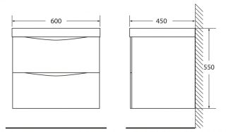 Тумба под раковину BelBagno подвесная 60x55см Rovere Bianco MARINO-600-2C-SO-WO-P