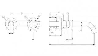 Встраиваемый смеситель для раковины Milacio Ultra MCU.552.GD брашированное золото