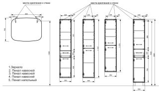 Пенал подвесной Эстет Barcelona ФР-00003586 Л 35см