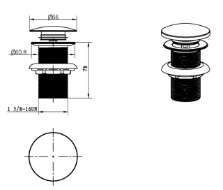 Донный клапан Boheme 612-MW без перелива белый матовый