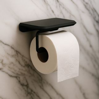 Держатель для туалетной бумаги с полочкой Knotlor PH103BL, черный