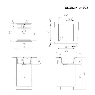 Кухонная мойка Ulgran Classic U-406-302 песочный
