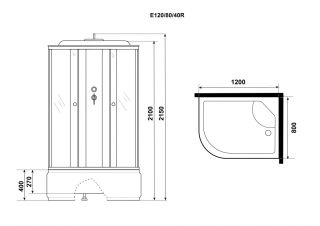 Душевая кабина Niagara Eco E120/80/40R/MT 4 места