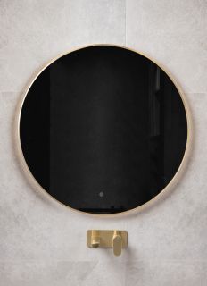 Зеркало с подсветкой Armadi Art 545-80-MG 80 см сенсорный выключатель антизапотевание золото матовое