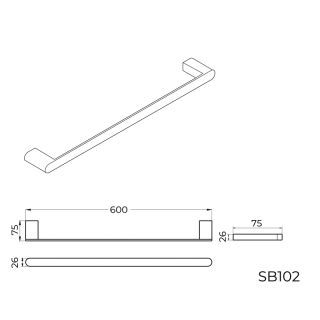 Полотенцедержатель Knotlor SB102WY, белый
