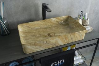 Раковина Gid Mnc595 54456 накладная под камень глянцевая 60x34x11