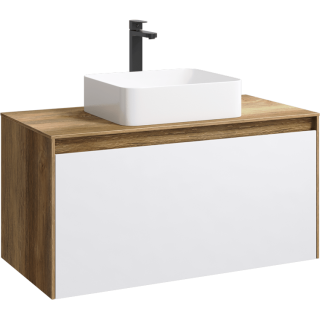 Подвесная тумба под раковину Aqwella Mobi MOB0110DB+MOB0710W 100 см
