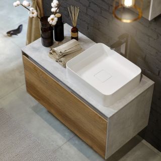 Подвесная тумба под раковину Aqwella Mobi MOB0110BS+MOB0710DB 100 см