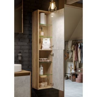 Шкаф-пенал Aqwella Mobi MOB0535DB+MOB0735W подвесной 36.5 см