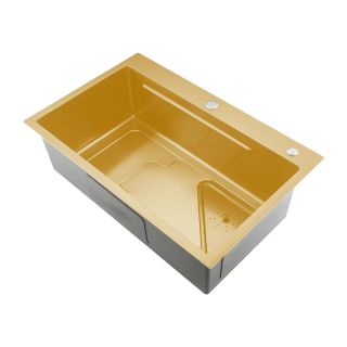 Мойка для кухни Gappo GS7246-3 с коландером золотой сатин