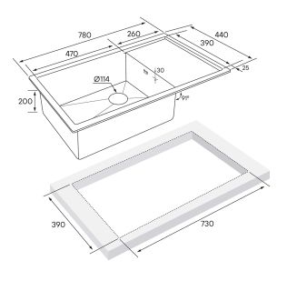 Мойка кухонная Paulmark Gerberg PM217844-BS брашированная нержавеющая сталь