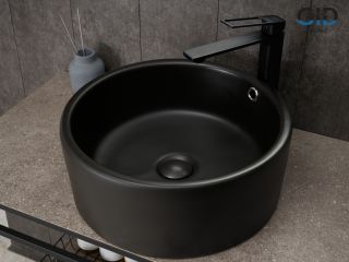 Раковина Gid N9130bg 53382 накладная черная графит 41.5x41.5x16.5