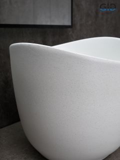 Раковина Gid N9303wg 51221 накладная белый матовый / белый графит 36x36x32