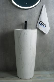 Раковина Gid Nb131wgs 81115 накладная под камень глянцевая 40x40x84