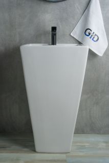 Раковина Gid Nb145 81103 накладная белая 46.5x46.5x81