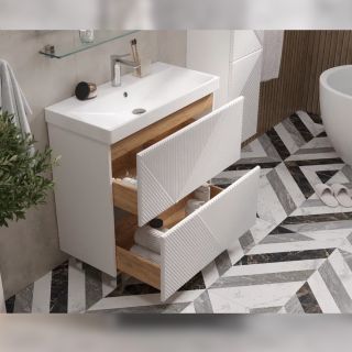 Тумба под раковину напольная Velvex Edge tn.EDG.9696.80.2Y белый глянец, 80 см