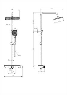 Душевая стойка Wonzon & Woghand ThermoKlick WW-B3098-A-BG с термостатом брашированное золото