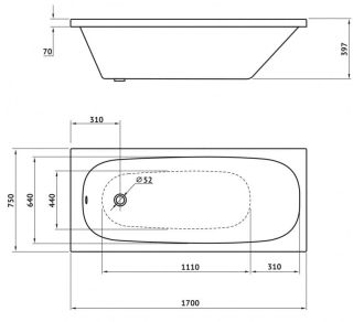 Акриловая ванна Berges Nelu 180x80см белый 050021