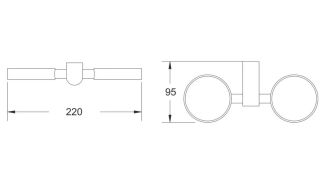Стакан двойной для ванной комнаты Rose RG1722H чёрный