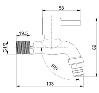 Кран водоразборный с аэратором Splenka S249.72 сатин
