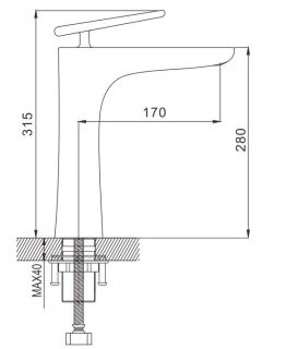 Смеситель для раковины Rose R1611F белый/хром