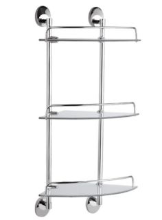 Полка стеклянная угловая Haiba HB1607-3 хром